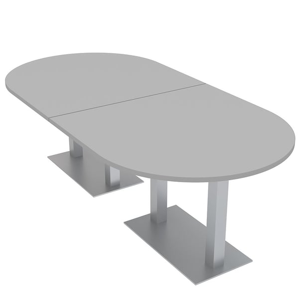 45 in W, 96 in L, 29 in H, Engineered Wood Top, Grey